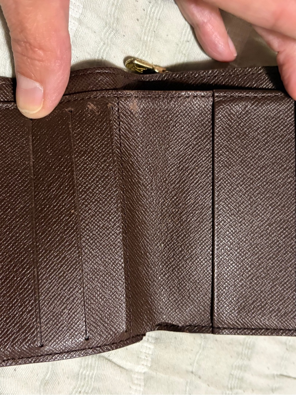 Louis Vuitton Brown Damier Canvas compact Wallet - Picture 7 of 10
